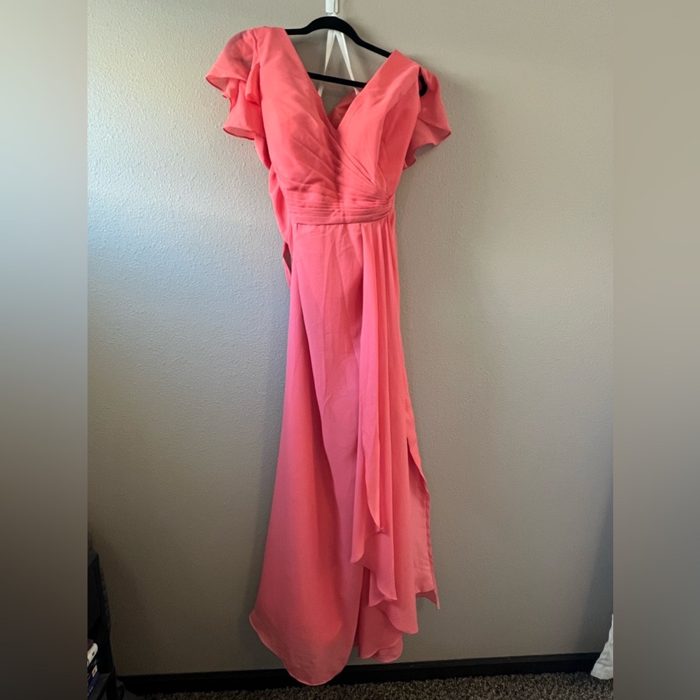 Coral Pink Bridesmaid Dress Size 28